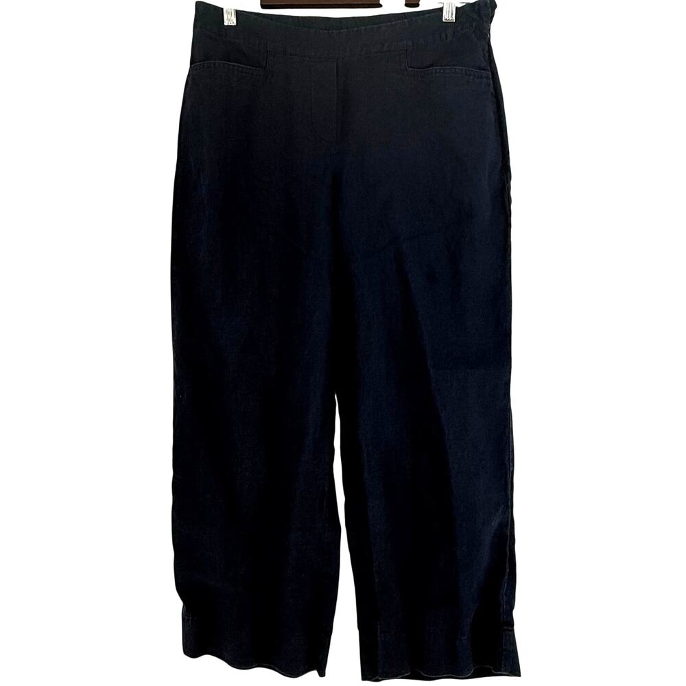 J. Jill Love Linen Navy Wide Leg Pants S